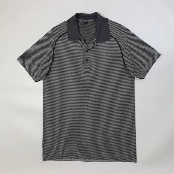 Lululemon Shirt Mens S Small Charcoal Grey Metal Vent Tech Stretch Polo Golf - Picture 2 of 10
